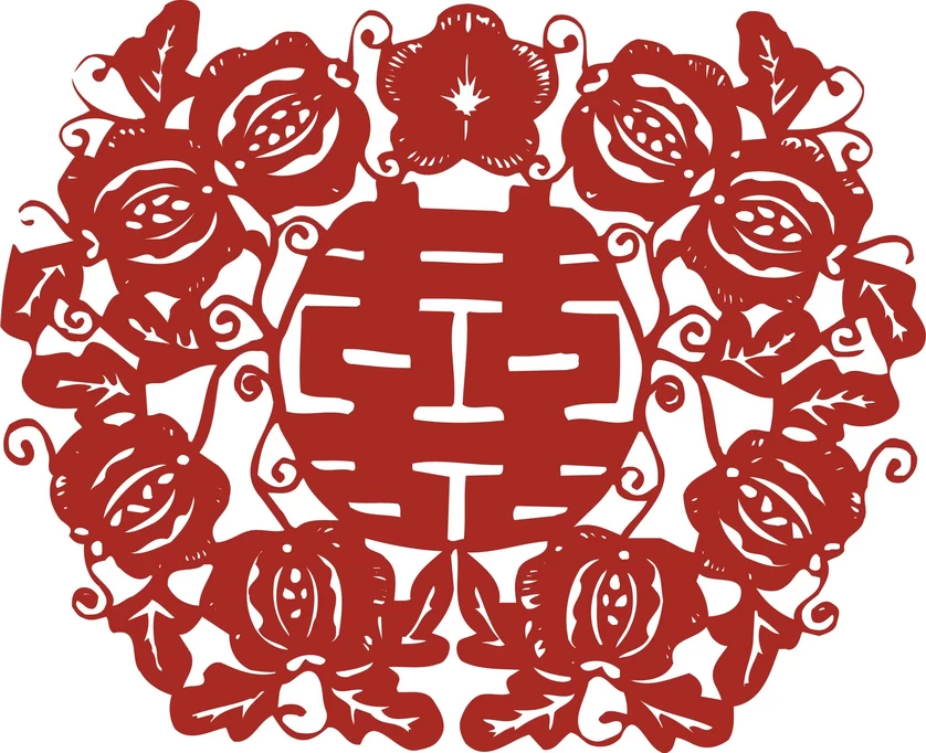 中国风中式传统喜庆民俗人物动物窗花剪纸插画边框AI矢量PNG素材【1773】